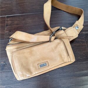 Beige Leather Belt Bag